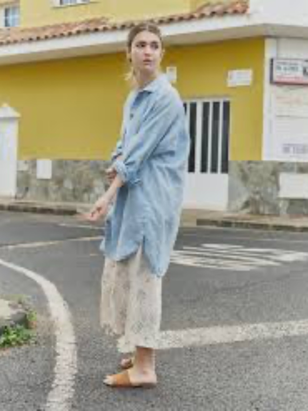 notPERFECTLINEN LIVORNO-2 oversized linen collar shirt, Vintage Green